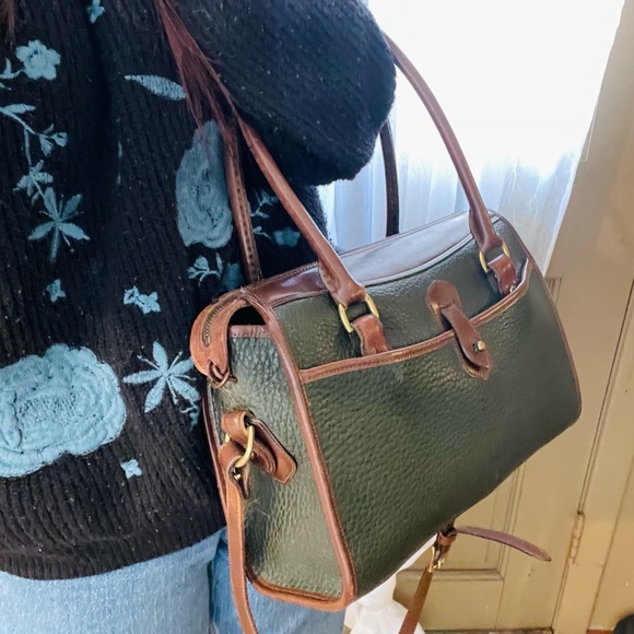 Dooney & Bourke Green and Brown Leather Satchel - Picture 7 of 12